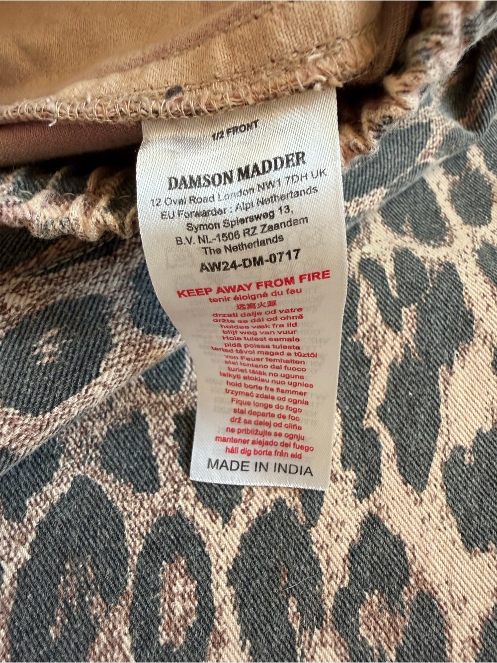 *Damson Madder* Leopard Print Denim Midi Skirt - Picture 7 of 12